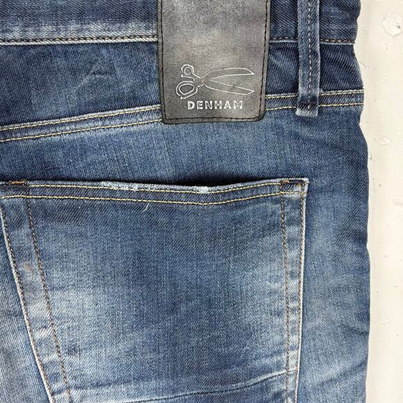 Denham Mens Razor Slim Fit Denim Jeans Cotton Poly Stretch Blue Niss Size 36 - Picture 13 of 14